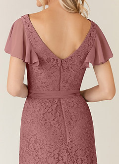 Azazie Knox Kleider für die Brautmutter A-Linie V-Hals Chiffon Kleid Wüstenrose image6