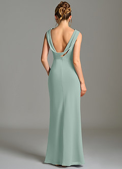 Azazie Kieryn Bridesmaid Dresses Agave Mermaid Pleated Chiffon Dress image2
