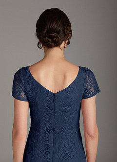 Azazie Lucilia Mother of the Bride Dresses Dark Navy Sheath Lace Dress image6