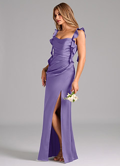 Azazie Jessamine Bridesmaid Dresses Tahiti Sheath Corset Stretch Satin Dress image5