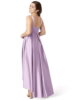Azazie Inaya Junior A-Linie Gürtel/Schärpe Stretch-Satin Kleid Frostiges Flieder image4