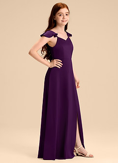 Azazie Everett Junior Klä av A-Line i Stretch Satin Rosett image3