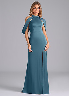 Azazie Bonny Bridesmaid Dresses Bermuda Mermaid Off the Shoulder Stretch Satin Dress image1