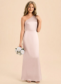 Azazie Eulalie Junior Klä av Sjöjungfru i Stretch Satin Rosett image2