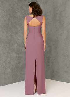 Azazie Flori Bridesmaid Dresses Vintage Mauve Sheath Square Neckline Chiffon Dress image2