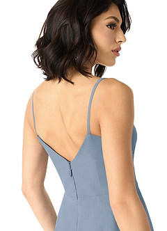 Azazie Aubrielle Final Sale Desert Rose A-Line Pleated Chiffon Dress image5