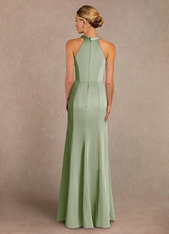 Azazie Tyra Mère de la mariée Robes Robe Sirène en Satin extensible Dentelle Vert Sauge image3