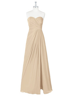 Azazie Arabella Allure Robes de demoiselle d'honneur Robe Trapèze Convertible en Mousseline de soie Encolure en Forme de Cœur Champagne image8