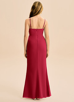 Azazie Buzzy Junior Robe Fourreau en Mousseline de soie Plissée Écarlate image5