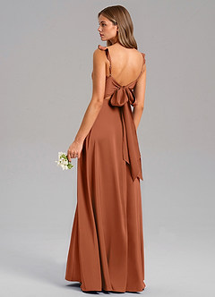 Azazie Everett Bridesmaid Dresses Cedar Rose A-Line Stretch Satin Dress image6