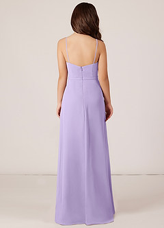 Azazie Kaylee Junior Lilac A-Line with Belt Chiffon Dress image2