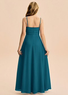 Azazie Rory Junior Ink Blue A-Line Pleated Chiffon Dress image2