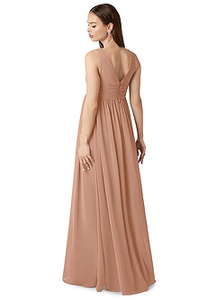 Azazie Yetta Abiti da damigella d'onore premaman Abito A-Line Arricciato con Scollo a V Chiffon Floor-Length image5