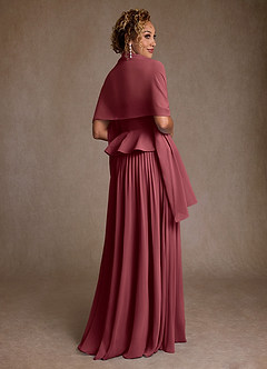 Azazie Josabeth Kleider für die Brautmutter A-Linie Plissee Chiffon Kleid Merlot image3