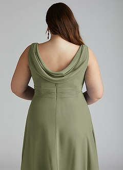 Azazie Karina Brautjungfernkleider A-Linie Plissee Chiffon Kleid Pistazie image10