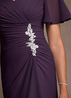 Azazie Suffolk Moeder van de bruid jurken A-Lijn Jurk van Chiffon Geplooid Pruim image5