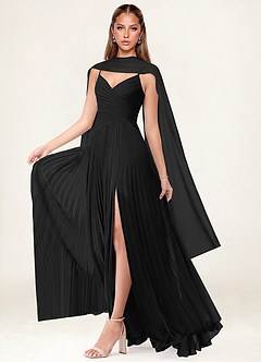 front Azazie Matching Color Chiffon Scarf