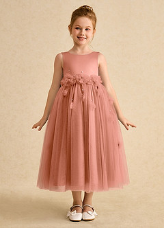 Azazie Lux Flower Girl Dresses MAI TAI A-Line Beaded Tulle Dress image5