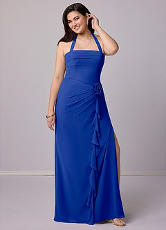 Barbie ♥ Azazie Jurken voor bruidsmeisjes Converteerbaar Jurk van Chiffon met Kolom Strapless Koningsblauw image12