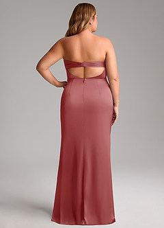 Azazie Leonis Jurken voor bruidsmeisjes Converteerbaar Jurk van Stretch Satijn met Zeemeermin Geplooid Antieke Roos image9