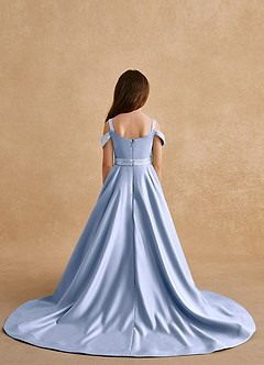 Azazie Jodi Flower Girl Dresses Ice A-Line Matte Satin Dress image2