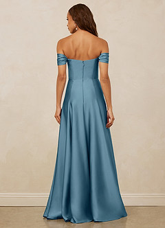 Christian Siriano Bridal for Azazie 1002 Bridesmaid Dresses Bermuda A-Line Off the Shoulder Stretch Satin Convertible Dress image6