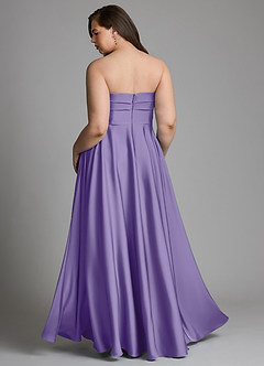 Azazie Meleena Bridesmaid Dresses Tahiti A-Line Strapless Stretch Satin Dress image8