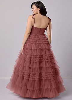 Barbie ♥ Azazie Robes de demoiselle d'honneur Robe Trapèze en Tulle Encolure en Forme de Cœur Améthyste image7