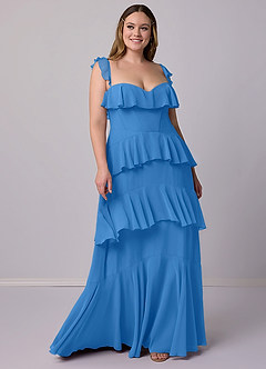 Barbie ♥ Azazie Bridesmaid Dresses Blue Jay A-Line Sweetheart Neckline Chiffon Dress image6