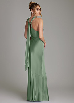 Azazie Reign Brudtärnklänningar Klä av Sjöjungfru i Stretch Satin Plisserad Matcha image7