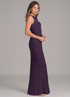 Azazie Allettie Brautjungfernkleider Meerjungfrau-Linie Chiffon Kleid Pflaume image7