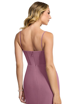 Azazie Zia Bridesmaid Dresses Vintage Mauve Sheath Side Slit Chiffon Convertible Dress image7