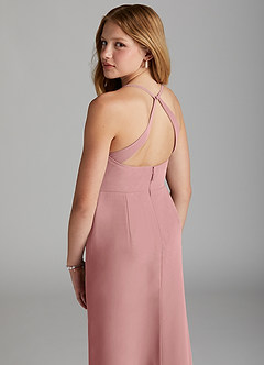 Azazie Becca Junior Robe Sirène en Mousseline de soie Rose Poussiéreuse image2