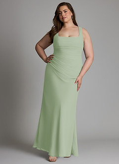 Azazie Agustina Bridesmaid Dresses Dusty Sage Mermaid Corset Chiffon Dress image9