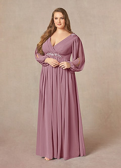 Azazie Gypsy Mother of the Bride Dresses Vintage Mauve A-Line V-Neck Sequins Chiffon Dress image10