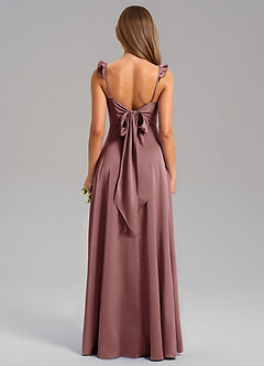 Azazie Everett Bridesmaid Dresses Vintage Mauve A-Line Stretch Satin Dress image2