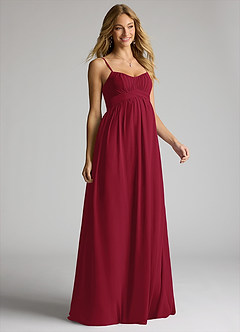 Azazie Llana Maternity Bridesmaid Dresses A-Line Chiffon Floor-Length Dress image1