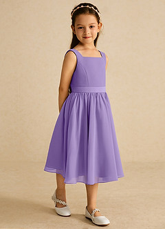 Azazie Ari Flower Girl Dresses Tahiti A-Line Sleeveless Chiffon Dress image5