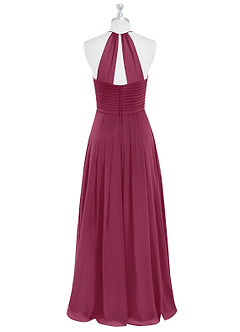 Azazie Ginger Bridesmaid Dresses Mulberry A-Line Halter Pleated Chiffon Dress image7