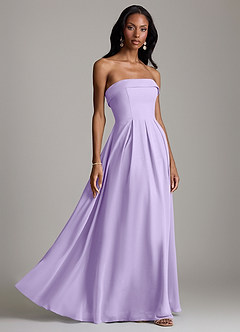 Azazie Lucienne Bridesmaid Dresses Lilac A-Line Strapless Chiffon Convertible Dress image6