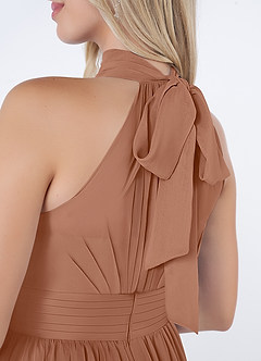 Azazie Iman Bridesmaid Dresses Bronzer A-Line A-Line Ruched Chiffon Dress image7