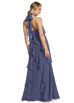 Azazie Velma Vestidos de damas de honor Vestido de Tormenta de Gasa de Corte en A con Corte Lateral image2