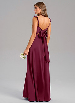 Azazie Everett Bridesmaid Dresses Mulberry A-Line Stretch Satin Dress image6