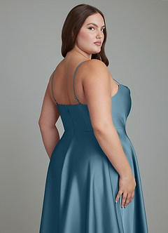 Azazie Elle Bridesmaid Dresses Bermuda A-Line Pleated Stretch Satin Dress image15