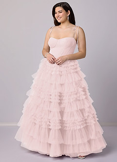 Barbie ♥ Azazie Bridesmaid Dresses Blushing Pink A-Line Sweetheart Neckline Tulle Dress image8