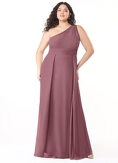 Azazie Dallas Bridesmaid Dresses Amethyst A-Line One Shoulder Chiffon Dress image6