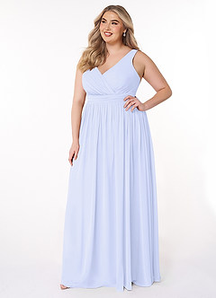 Azazie Kora Brautjungfernkleider A-Linie Plissee Chiffon Kleid Lavendel image9