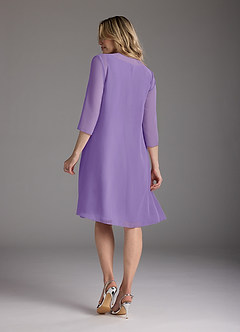 Azazie Shirley Mother of the Bride Dresses Tahiti A-Line Scoop Pleated Chiffon Dress image3
