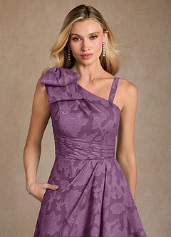 Azazie Easton Mother of the Bride Dresses Wisteria Ball-Gown One Shoulder Floral Burnout Dress image4