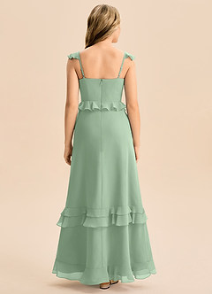 Azazie Tavie Junior Vestido de Matcha de Gasa de Corte en A con Volante image2